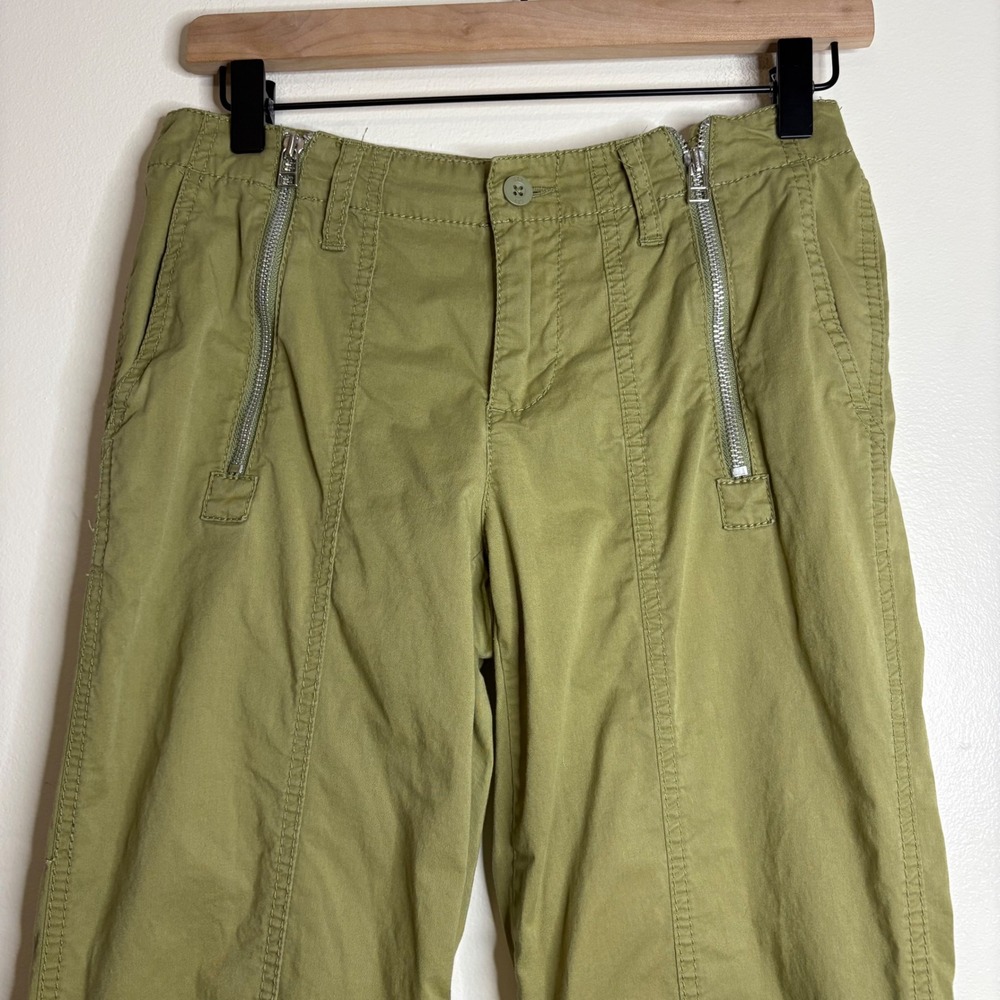 GAP Women Olive Green Cargo Pants Zip Details Stretch XS - Picture 2 of 6